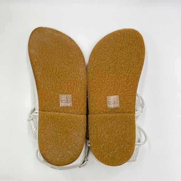 Free People Womens Caroline Cali White Leather Boho Flat Sandals Shoes Sz 40 10 - Picture 8 of 12